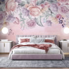 Miniatura fototapety Wiszące róże we wnętrzu sypialni