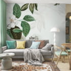 Miniatura fototapety Kwitnąca dzika róża we wnętrzu salonu