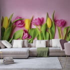 Miniatura fototapety Jasne tulipany we wnętrzu salonu