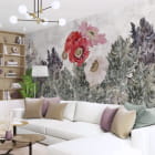 Miniatura fototapety Bukiet maków we wnętrzu salonu