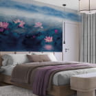 Miniatura fototapety Dzikie lotosy we wnętrzu sypialni