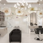 Miniatura fototapety Beżowe kwiaty 3D we wnętrzu przedpokoju