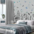 Miniatura fototapety Ogród motyli we wnętrzu sypialni