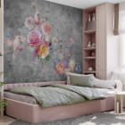 Miniatura fototapety Piękne ptaki i kwiaty we wnętrzu pokoju nastolatka