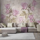 Miniatura fototapety Jasnoróżowe róże we wnętrzu salonu