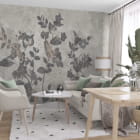 Miniatura fototapety Kwitnący groszek we wnętrzu salonu