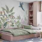 Miniatura fototapety Świetny kwitnący ogród we wnętrzu pokoju nastolatka