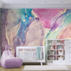 Miniatura fototapety Akwarela tęczy we wnętrzu pokoju dziecka