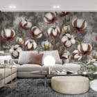 Miniatura fototapety Bawełna we wnętrzu salonu