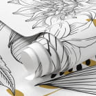 Miniatura fototapety Duże kwiaty, grafika fragment #1