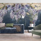 Miniatura fototapety Liliowe gałęzie, akwarela we wnętrzu salonu