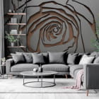 Miniatura fototapety Róża 3D we wnętrzu salonu