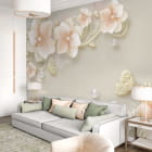 Miniatura fototapety Kwiaty jaśminu 3D we wnętrzu salonu