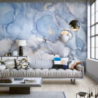 Miniatura fototapety Jasnoniebieski płyn we wnętrzu salonu