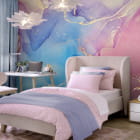 Miniatura fototapety Kolorowy marmur, płynny we wnętrzu pokoju nastolatka