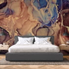 Miniatura fototapety Magiczna płynna sztuka we wnętrzu sypialni