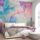 Miniatura fototapety Tęczowy płyn we wnętrzu sypialni