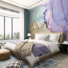 Miniatura fototapety Lekka akwarela we wnętrzu sypialni