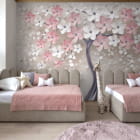 Miniatura fototapety Lekkie drzewo 3D we wnętrzu pokoju dziecka