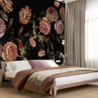 Miniatura fototapety Delikatne róże, rysunek we wnętrzu sypialni