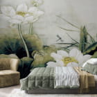 Miniatura fototapety Białe kwiaty lotosu we wnętrzu pokoju nastolatka