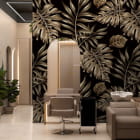 Miniatura fototapety Złote liście tropików we wnętrzu przedpokoju