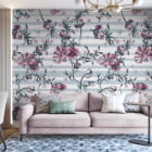 Miniatura fototapety Liliowe piwonie we wnętrzu salonu