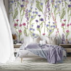 Miniatura fototapety Wiosenne kwiaty łąkowe we wnętrzu sypialni