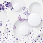 Miniatura fototapety Fioletowe jasne kwiaty na białym tle