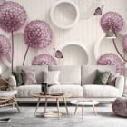 Miniatura fototapety Allium pastelowy różowy we wnętrzu salonu