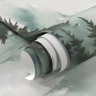 Miniatura fototapety Zielony las wśród mgły fragment #1