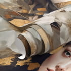 Miniatura fototapety Piękna dziewczyna wśród kwiatów fragment #1