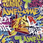 Miniatura fototapety Kolorowa ściana graffiti