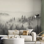 Miniatura fototapety Las sosnowy we mgle we wnętrzu salonu