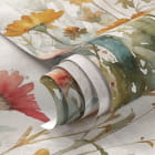 Miniatura fototapety Akwarelowe łąkowe kwiaty pełne kolorów fragment #1