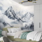 Miniatura fototapety Akwarela zimy we wnętrzu pokoju nastolatka