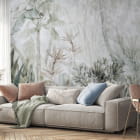 Miniatura fototapety Akwarelowa dżungla we wnętrzu salonu