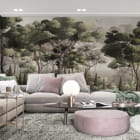 Miniatura fototapety Magia dżungli we wnętrzu salonu