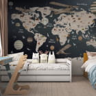 Miniatura fototapety Mapa świata zwierząt w języku polskim we wnętrzu pokoju dziecka
