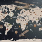 Miniatura fototapety Mapa świata zwierząt w języku polskim