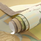 Miniatura fototapety Mapa świata z dinozaurami fragment #1