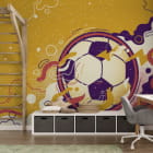 Miniatura fototapety Piłka w żywiole we wnętrzu pokoju nastolatka