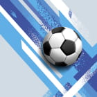 Miniatura fototapety Piłka 3D na niebieskich pasach