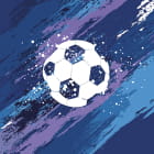 Miniatura fototapety Piłka nożna na niebieskim tle