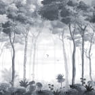 Miniatura fototapety Krajobraz leśny z jeleniami