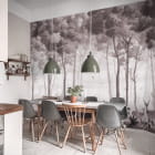 Miniatura fototapety Mglisty krajobraz leśny we wnętrzu kuchni