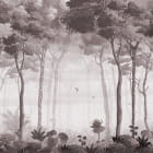 Miniatura fototapety Mglisty krajobraz leśny