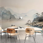 Miniatura fototapety Rzeka wśród gór, akwarela we wnętrzu kuchni