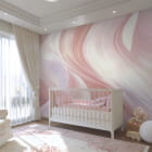 Miniatura fototapety Różowa abstrakcja we wnętrzu pokoju dziecka