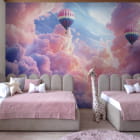 Miniatura fototapety Liliowe chmury we wnętrzu pokoju dziecka